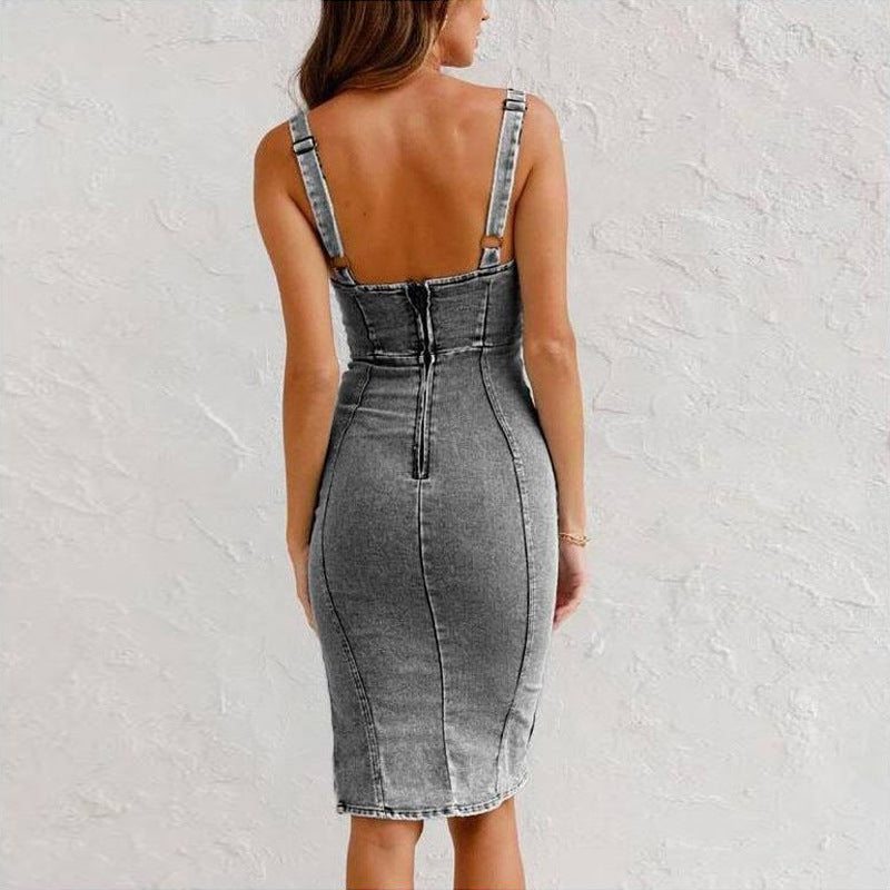 Summer | Denim Bodycon Cami Dress