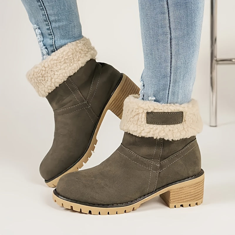 Sierra | Warm Chunky Heel Ankle Boots