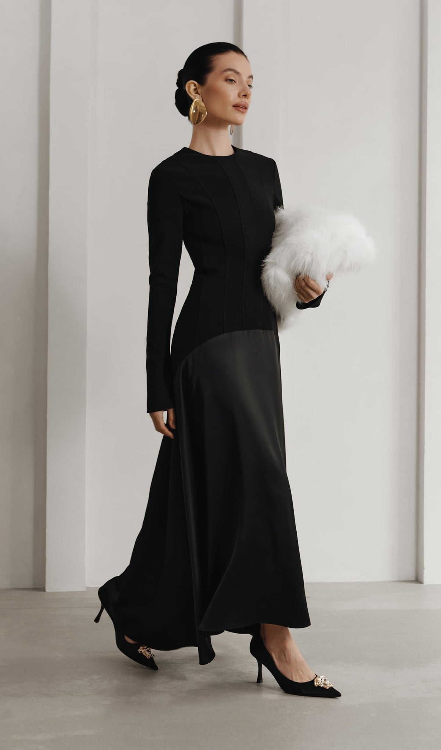 Lioren | Knitted Satin Maxi Dress