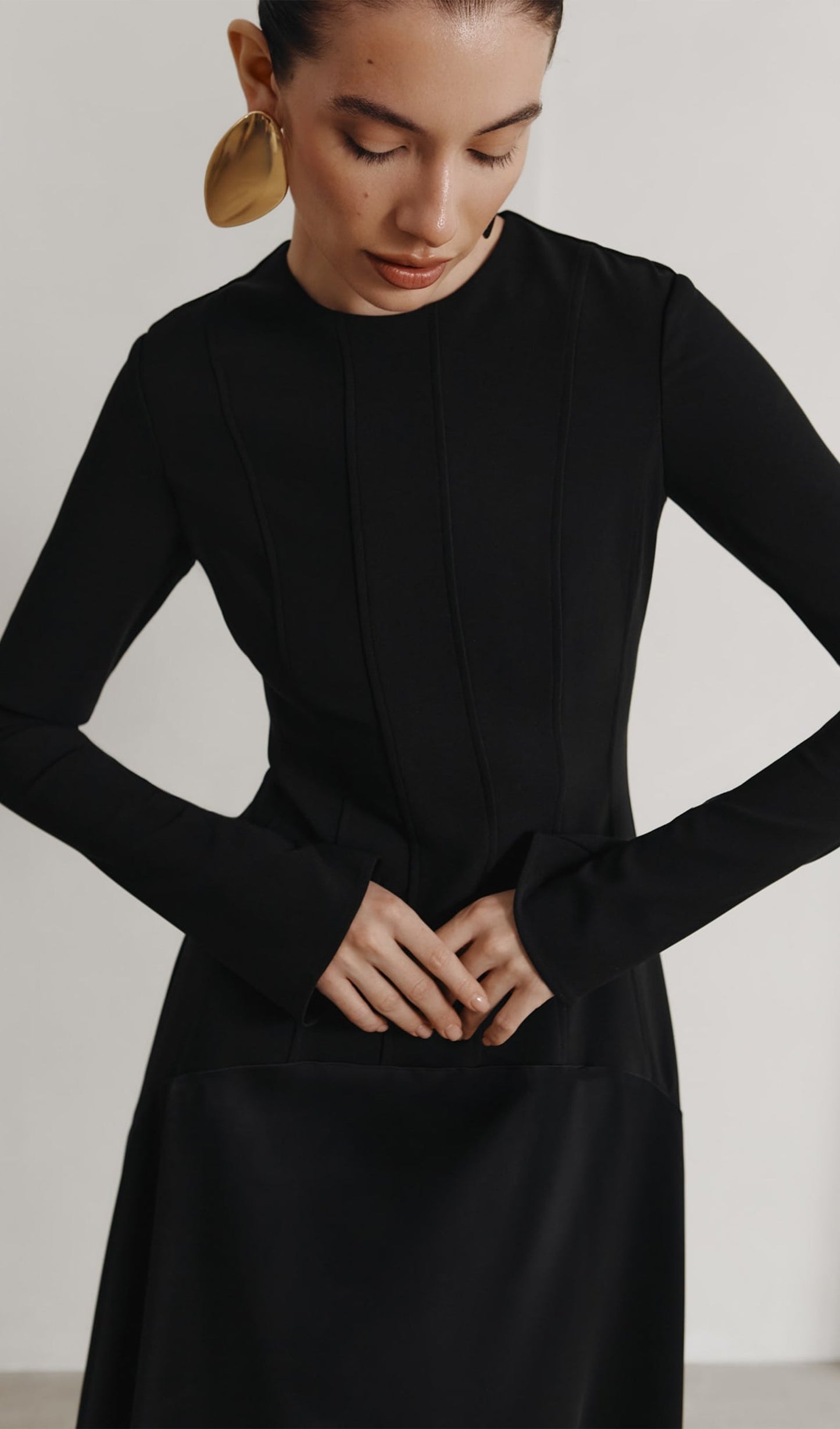 Lioren | Knitted Satin Maxi Dress