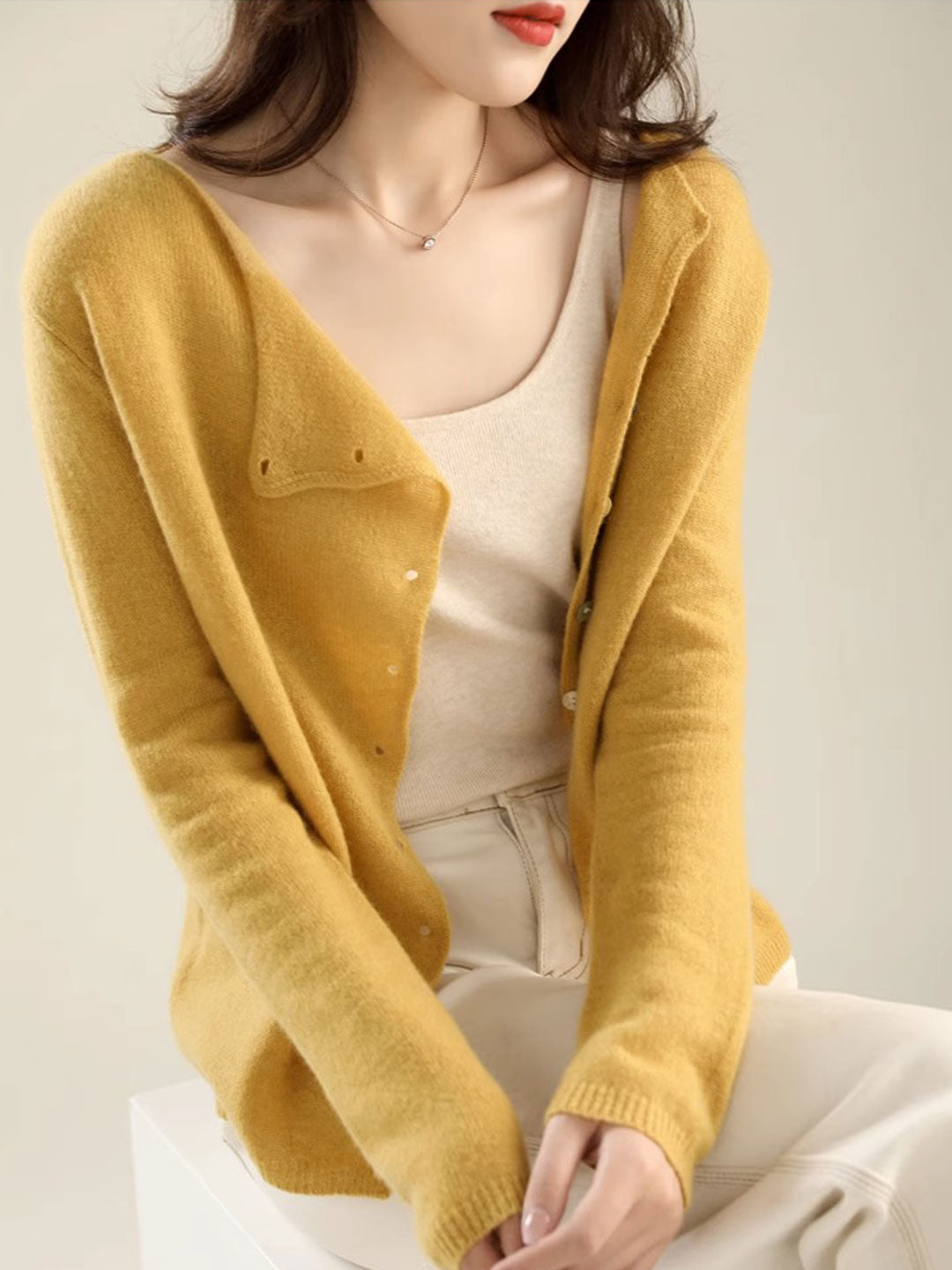 Kayla | Classic Crew Neck Cardigan