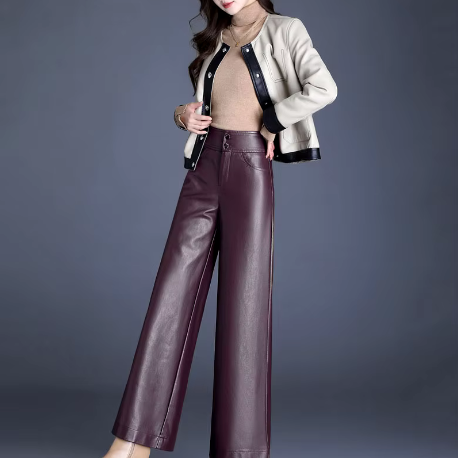 Nova | Wide Leg Leather Pants