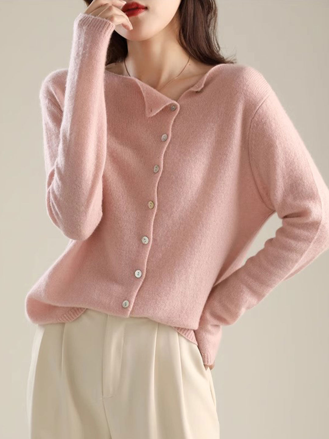 Kayla | Classic Crew Neck Cardigan