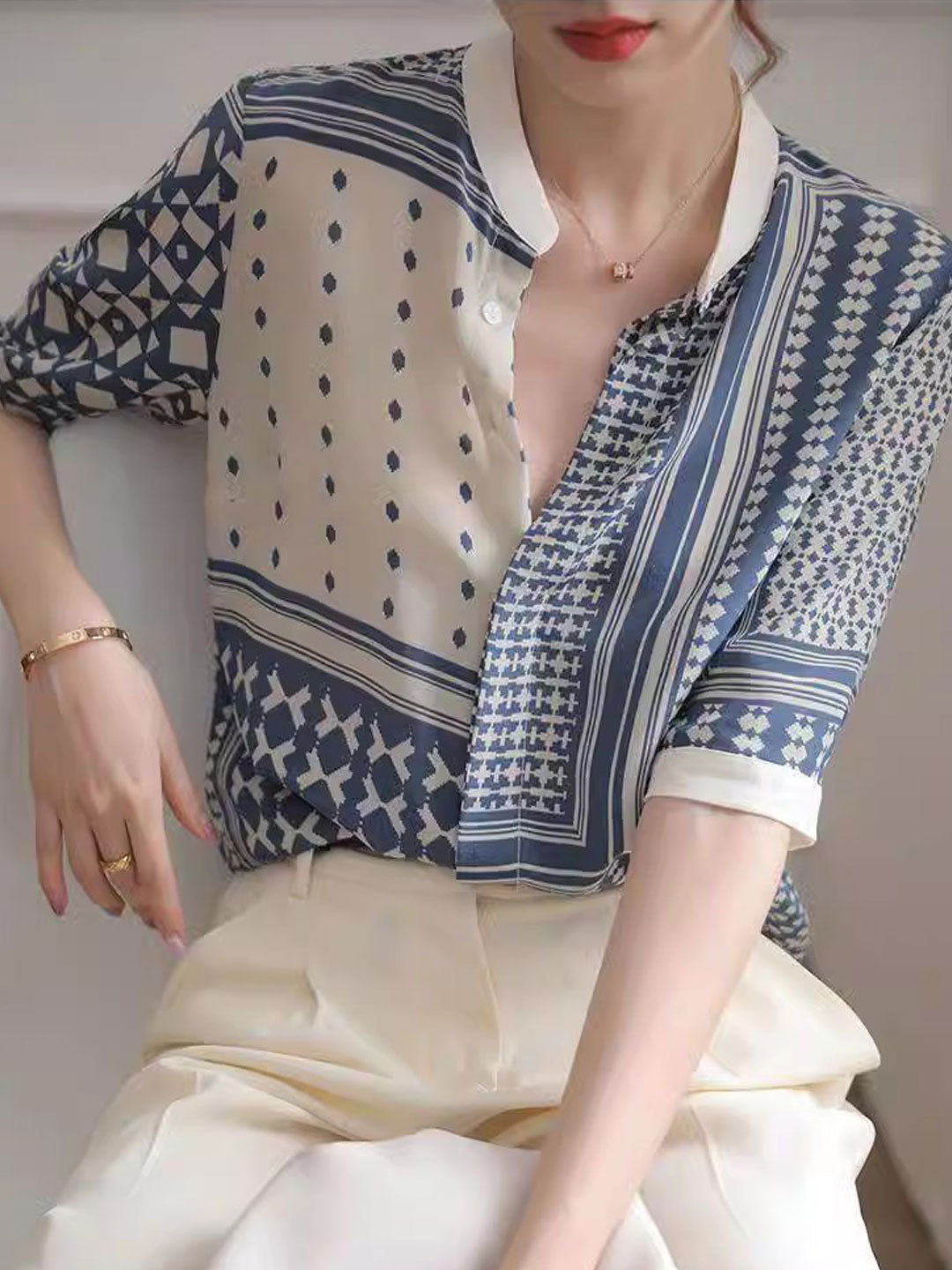 Julia | Retro Plaid Striped Shirt