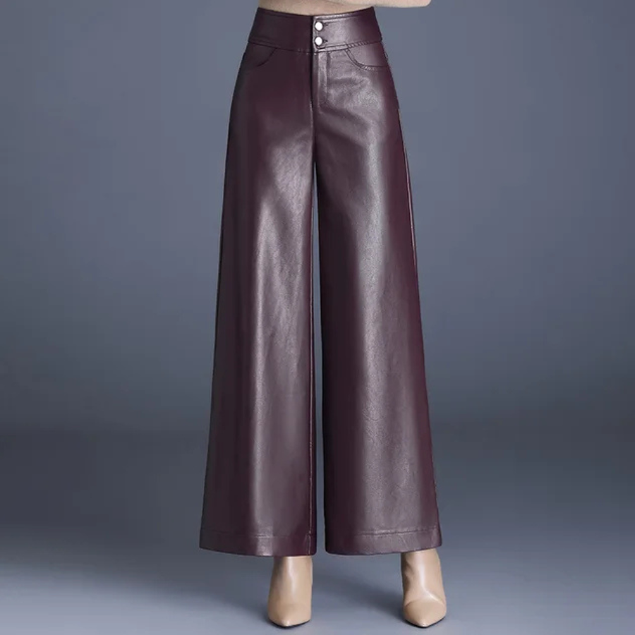 Nova | Wide Leg Leather Pants
