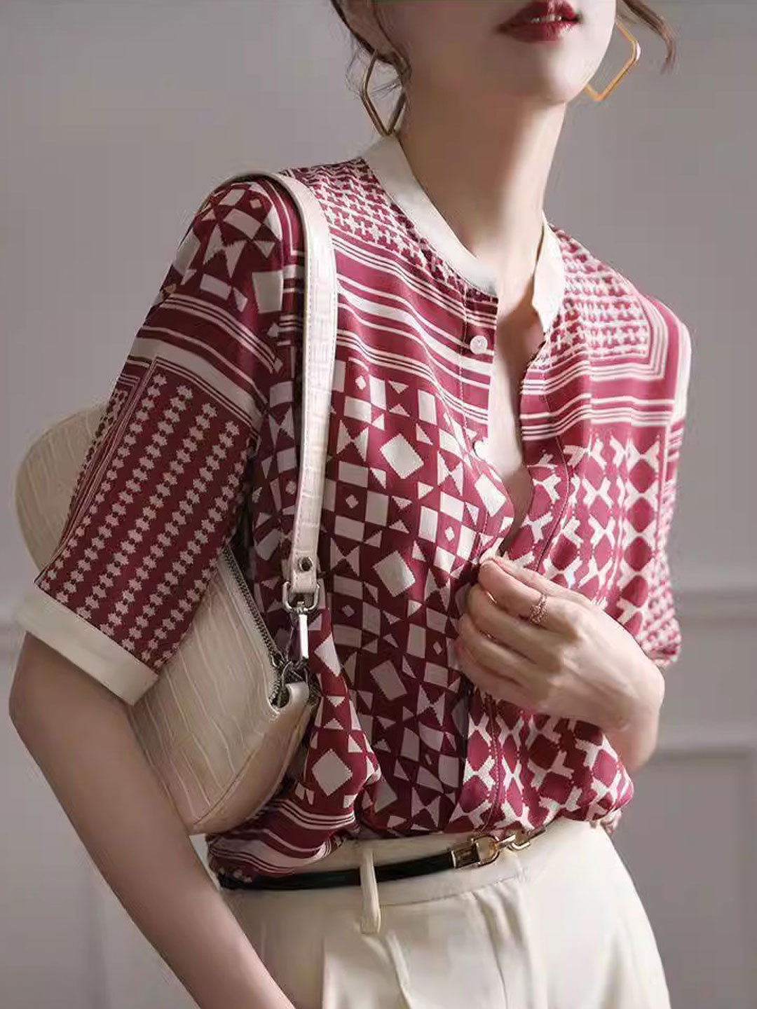 Julia | Retro Plaid Striped Shirt