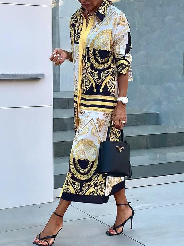Ione | V-Neck Long Sleeve Maxi Dress