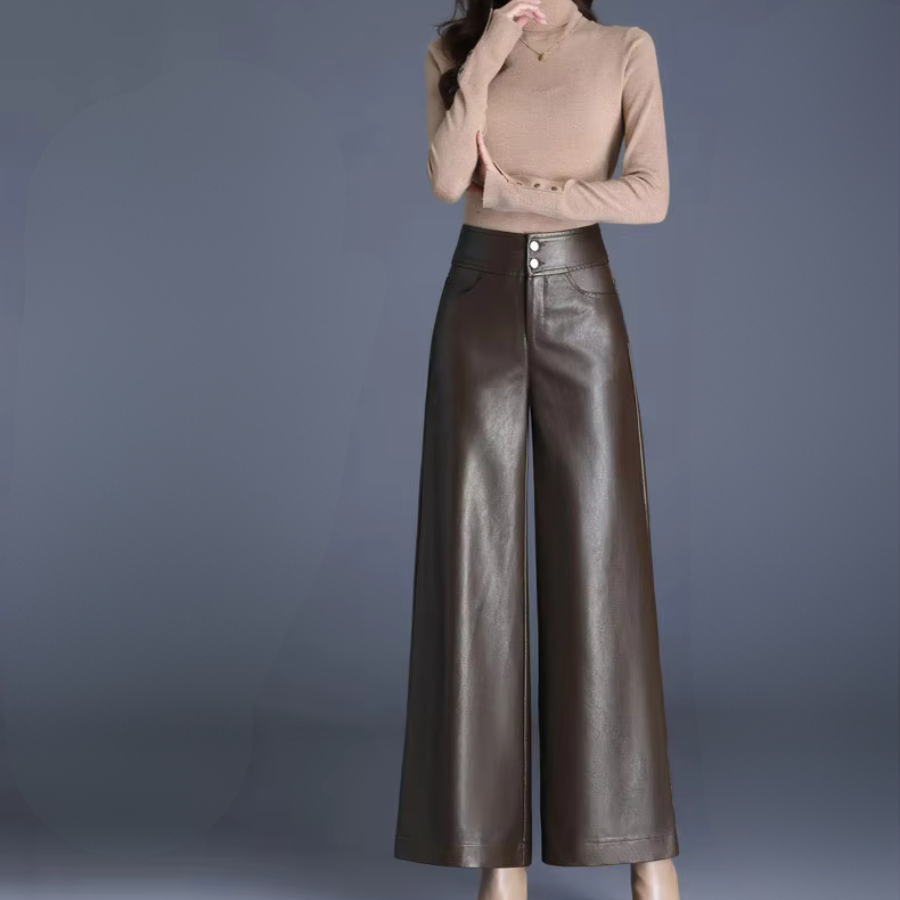 Nova | Wide Leg Leather Pants