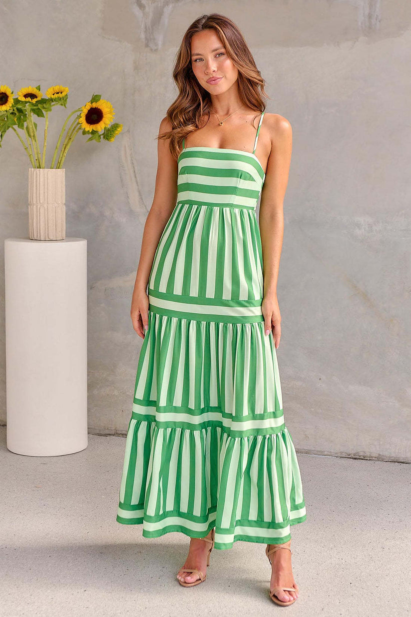 Victoria | Stylish Striped Summer Maxi Dress