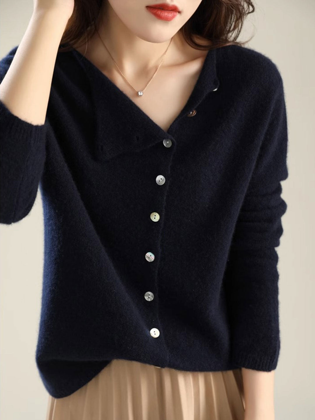Kayla | Classic Crew Neck Cardigan