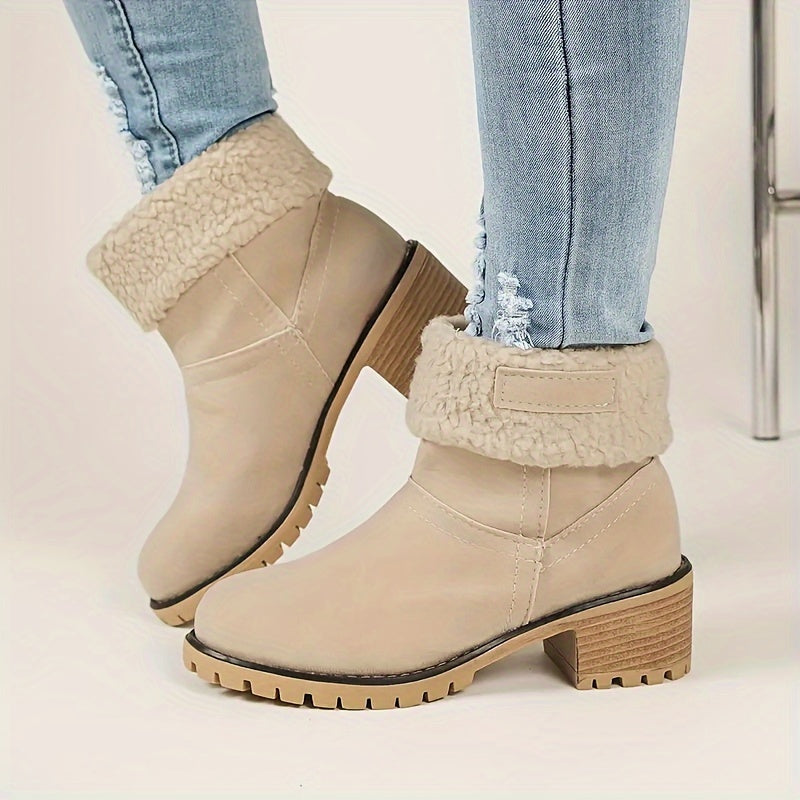 Sierra | Warm Chunky Heel Ankle Boots