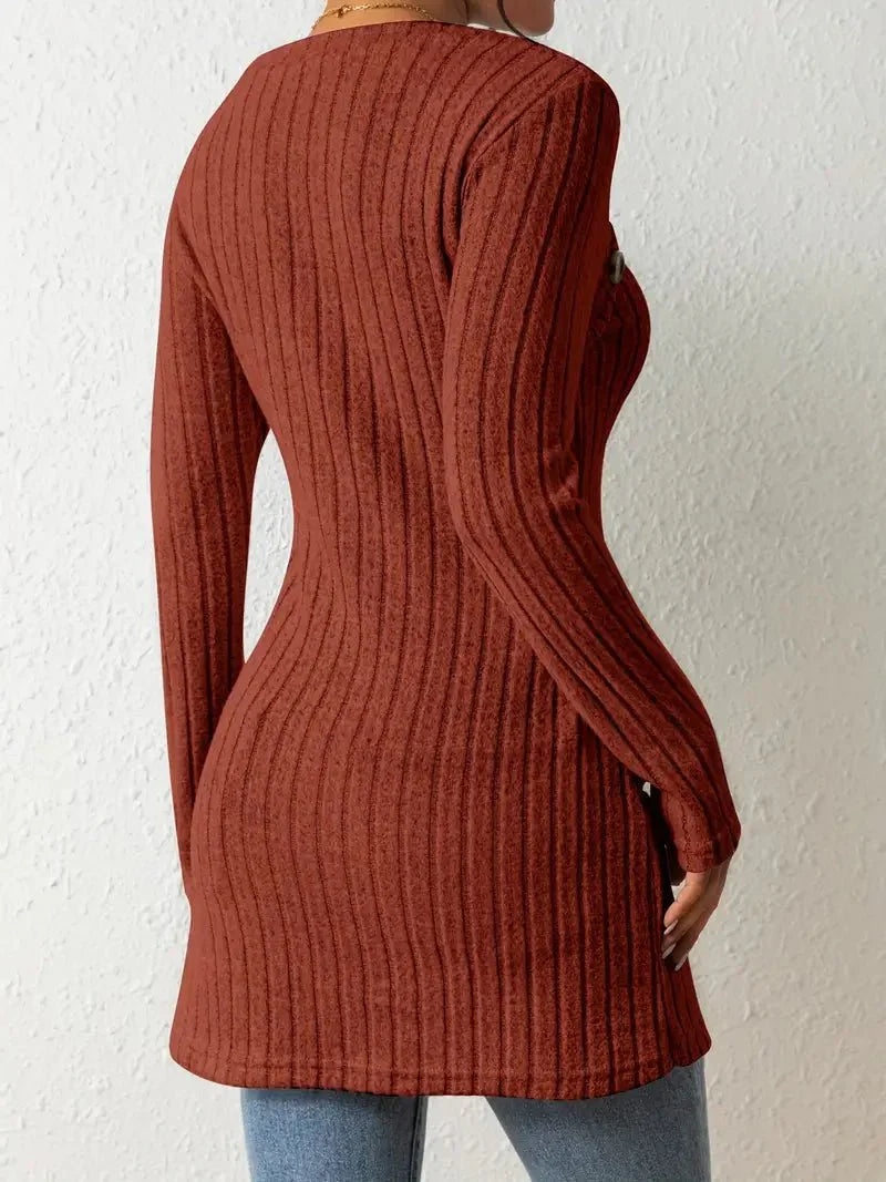 Sandra | Luxe Ribbed Button-Up