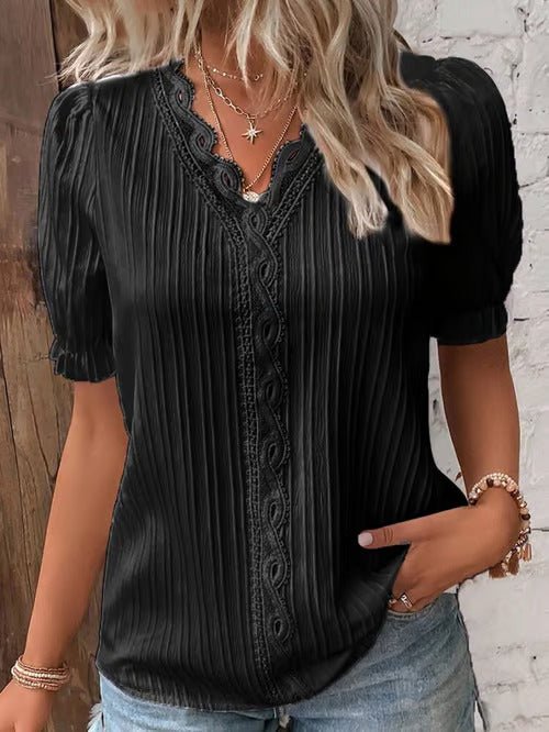 Beverly | Elegant Lace V-Neck Shirt