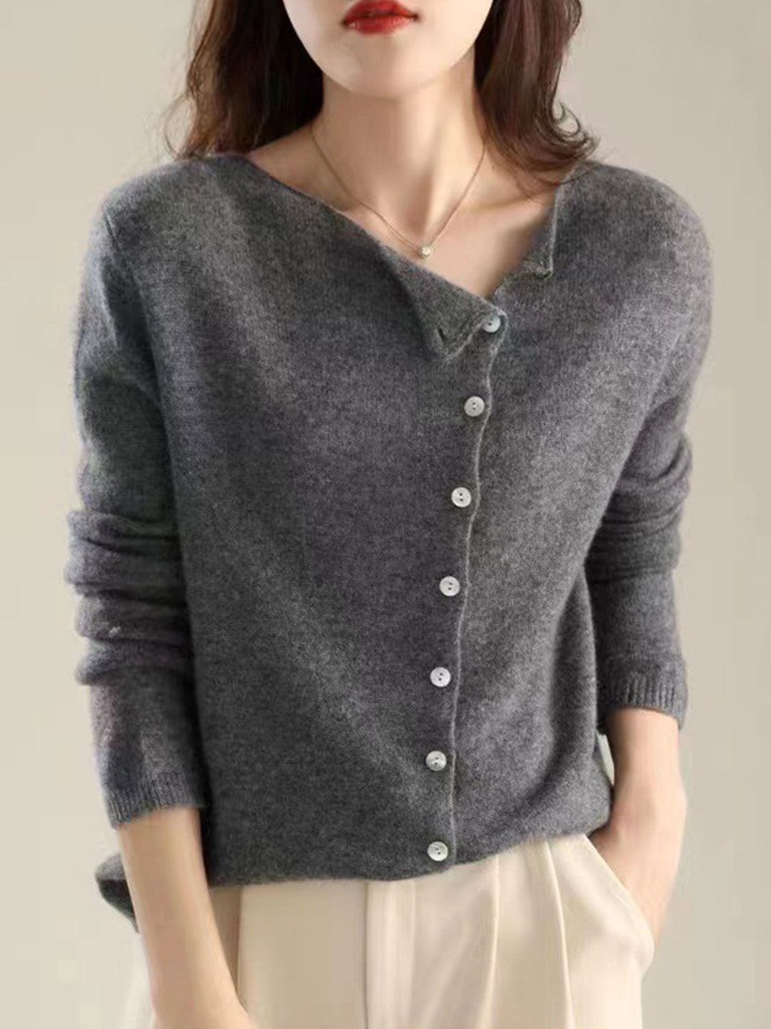 Kayla | Classic Crew Neck Cardigan