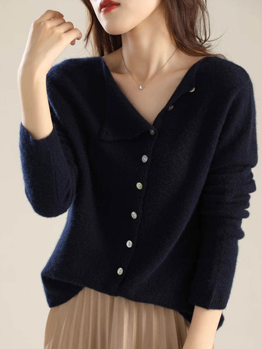 Kayla | Classic Crew Neck Cardigan