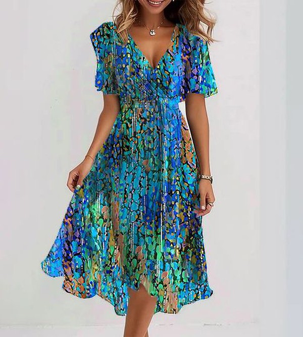 Marcelline | Short Sleeve Midi Dress