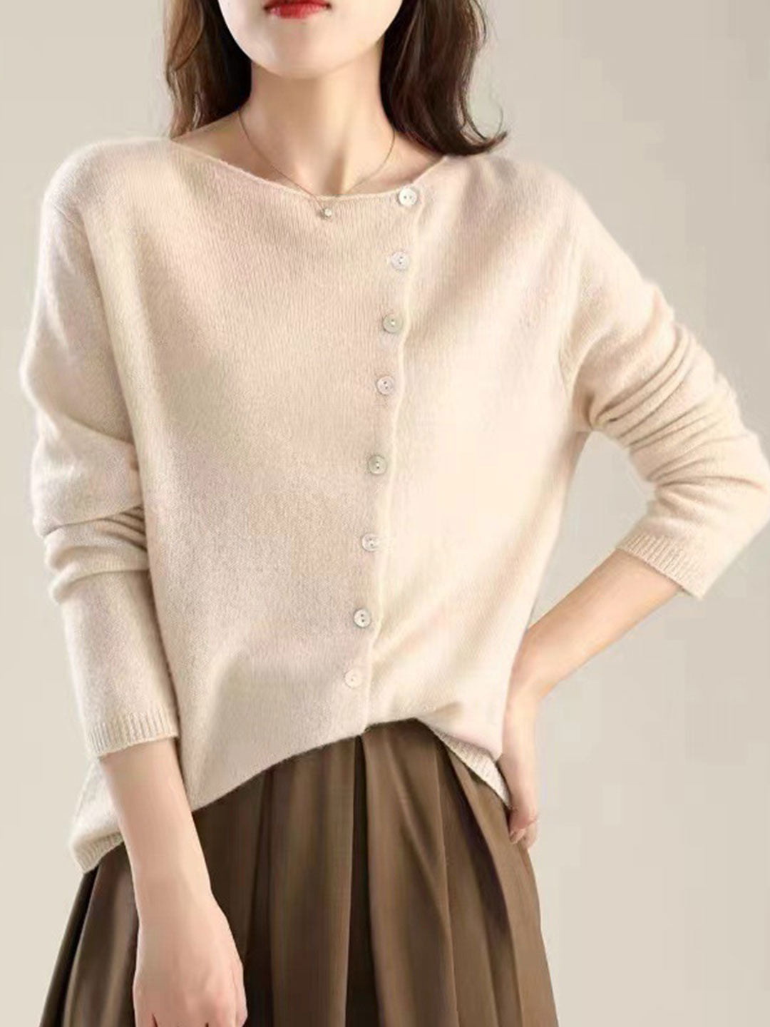 Kayla | Classic Crew Neck Cardigan