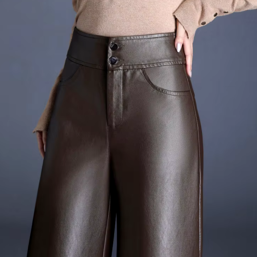 Nova | Wide Leg Leather Pants