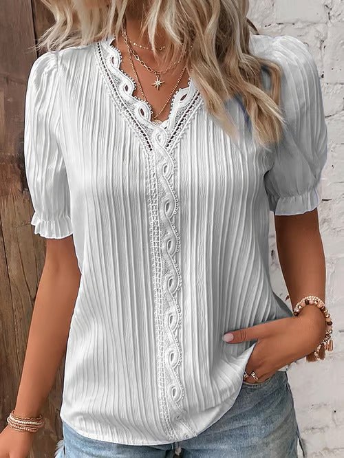 Beverly | Elegant Lace V-Neck Shirt