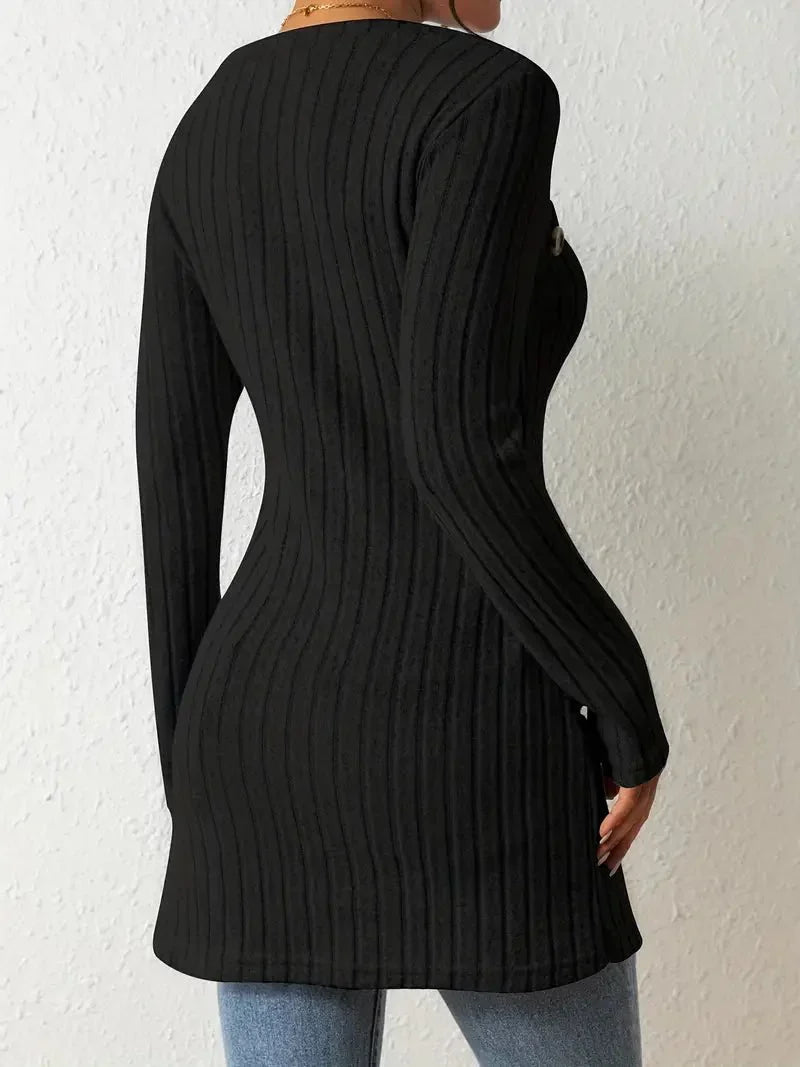Sandra | Luxe Ribbed Button-Up