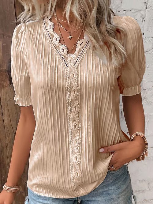 Beverly | Elegant Lace V-Neck Shirt