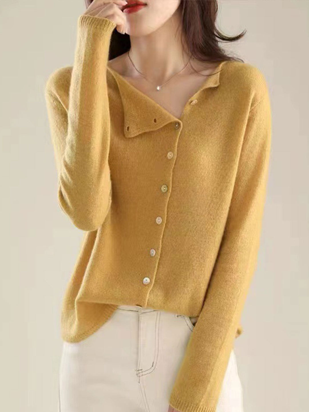 Kayla | Classic Crew Neck Cardigan