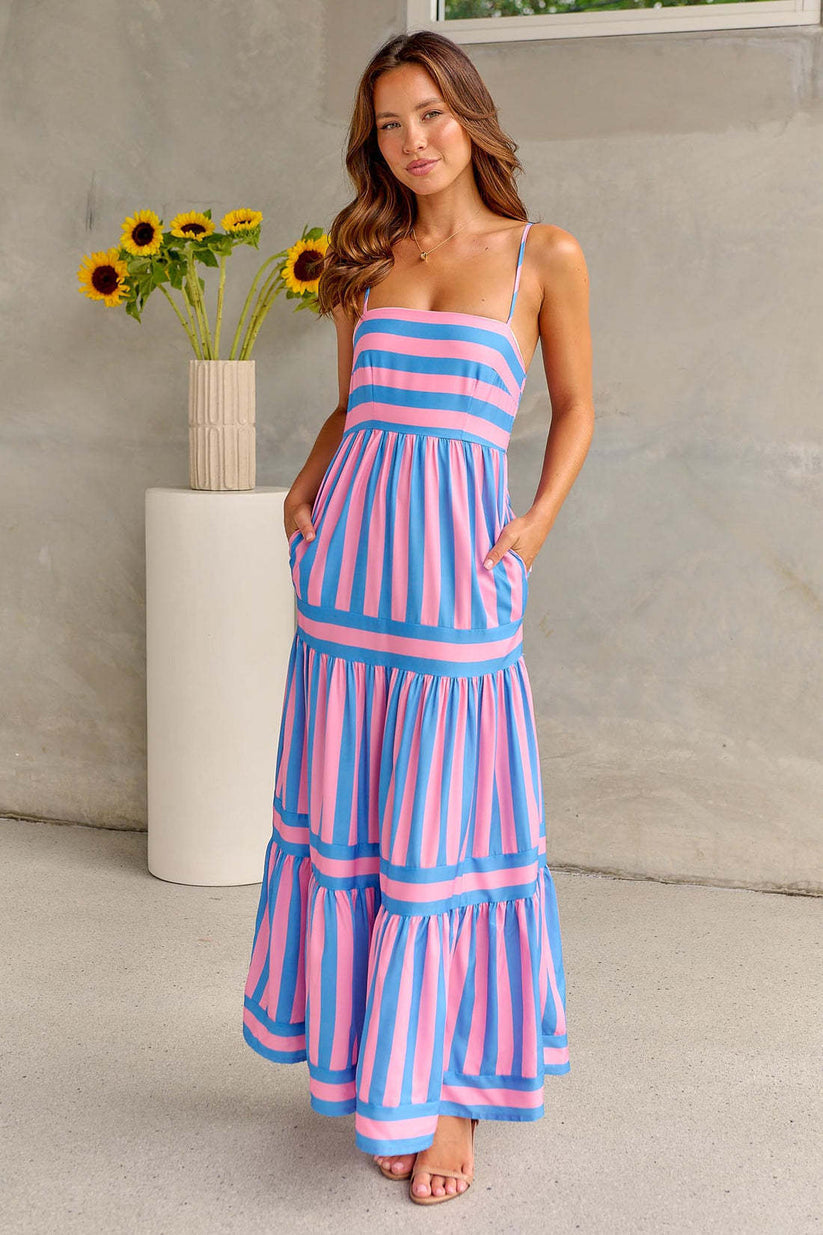 Victoria | Stylish Striped Summer Maxi Dress
