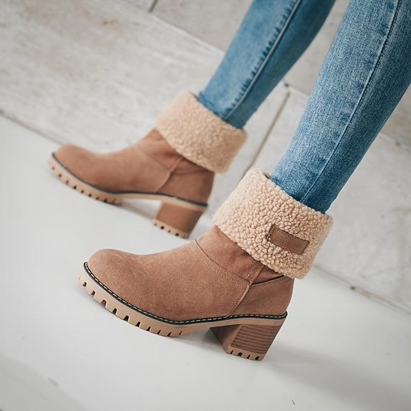 Sierra | Warm Chunky Heel Ankle Boots