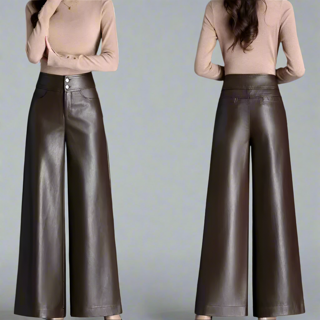 Nova | Wide Leg Leather Pants
