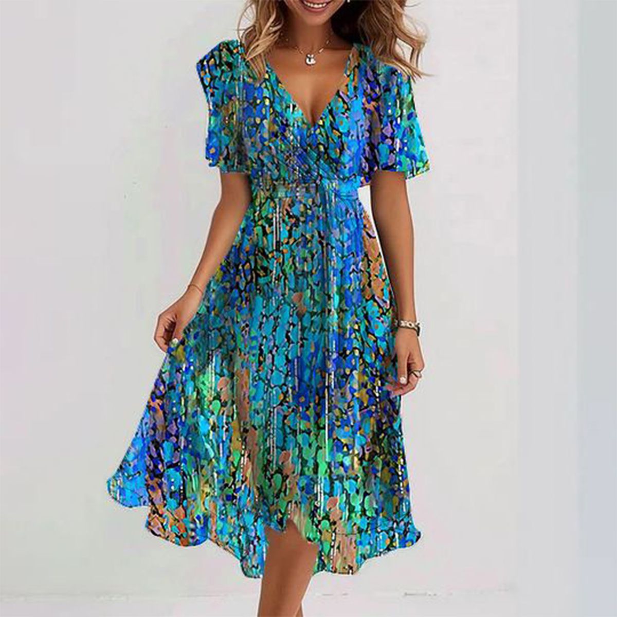 Marcelline | Short Sleeve Midi Dress