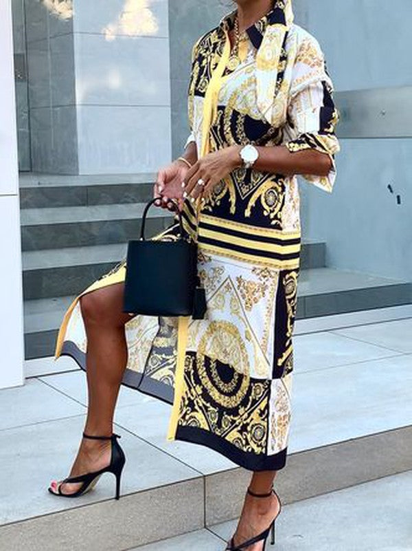 Ione | V-Neck Long Sleeve Maxi Dress