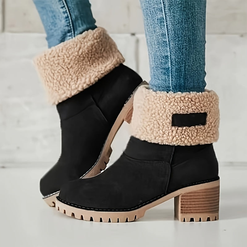 Sierra | Warm Chunky Heel Ankle Boots