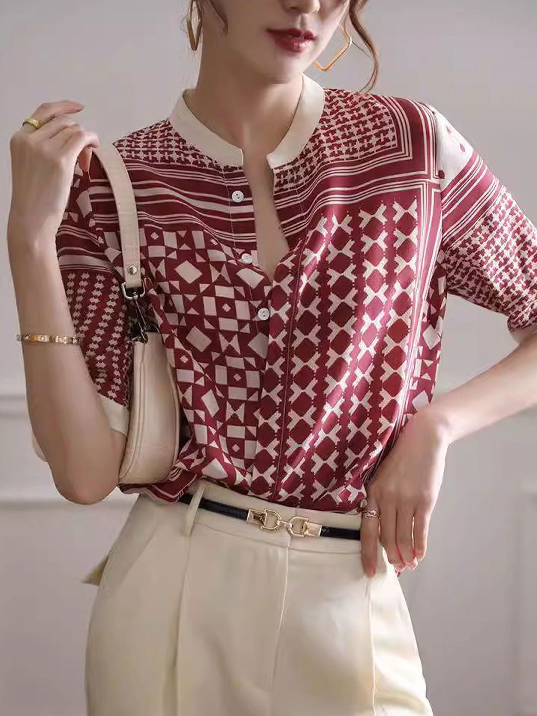 Julia | Retro Plaid Striped Shirt