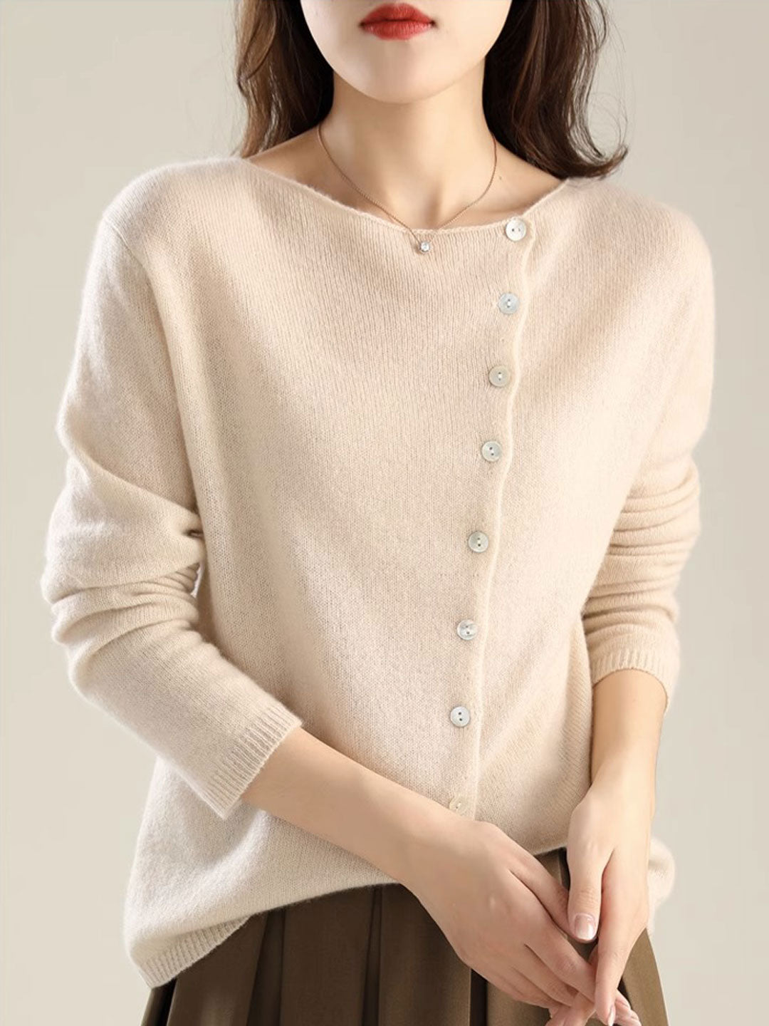 Kayla | Classic Crew Neck Cardigan