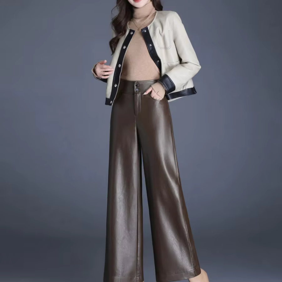 Nova | Wide Leg Leather Pants