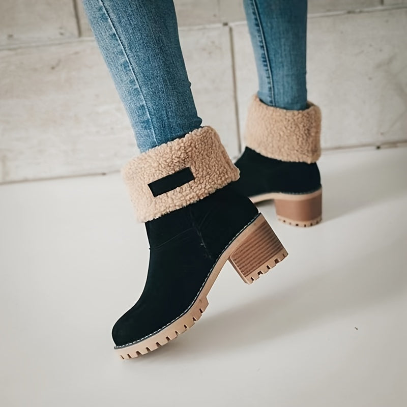 Sierra | Warm Chunky Heel Ankle Boots