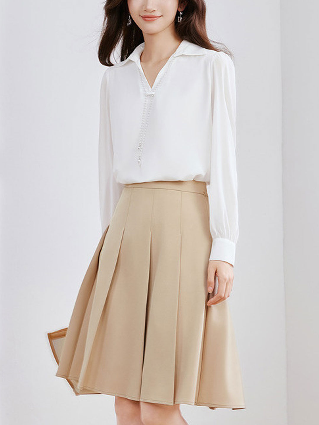 Claire | Elegant V-Neck Satin Shirt