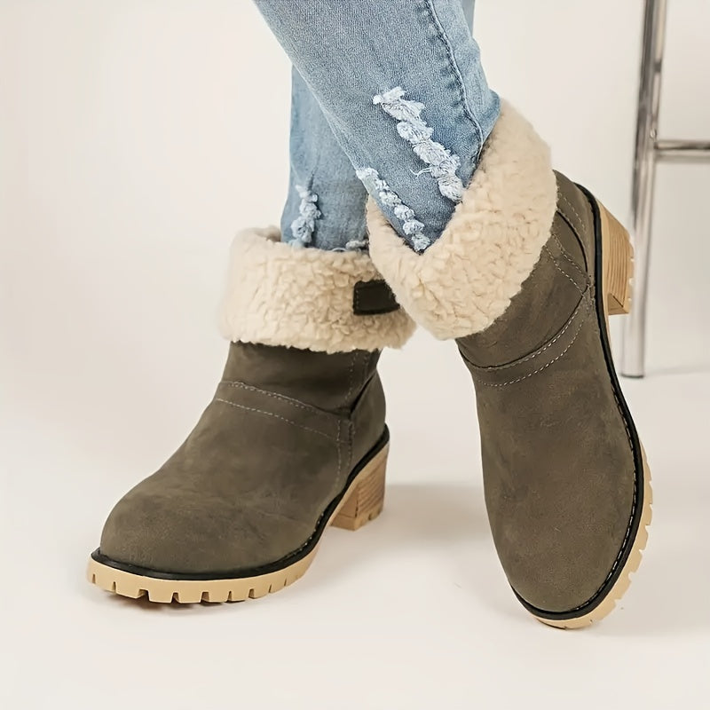 Sierra | Warm Chunky Heel Ankle Boots