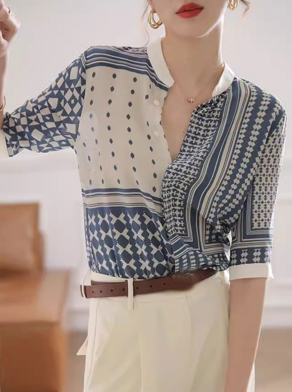Julia | Retro Plaid Striped Shirt