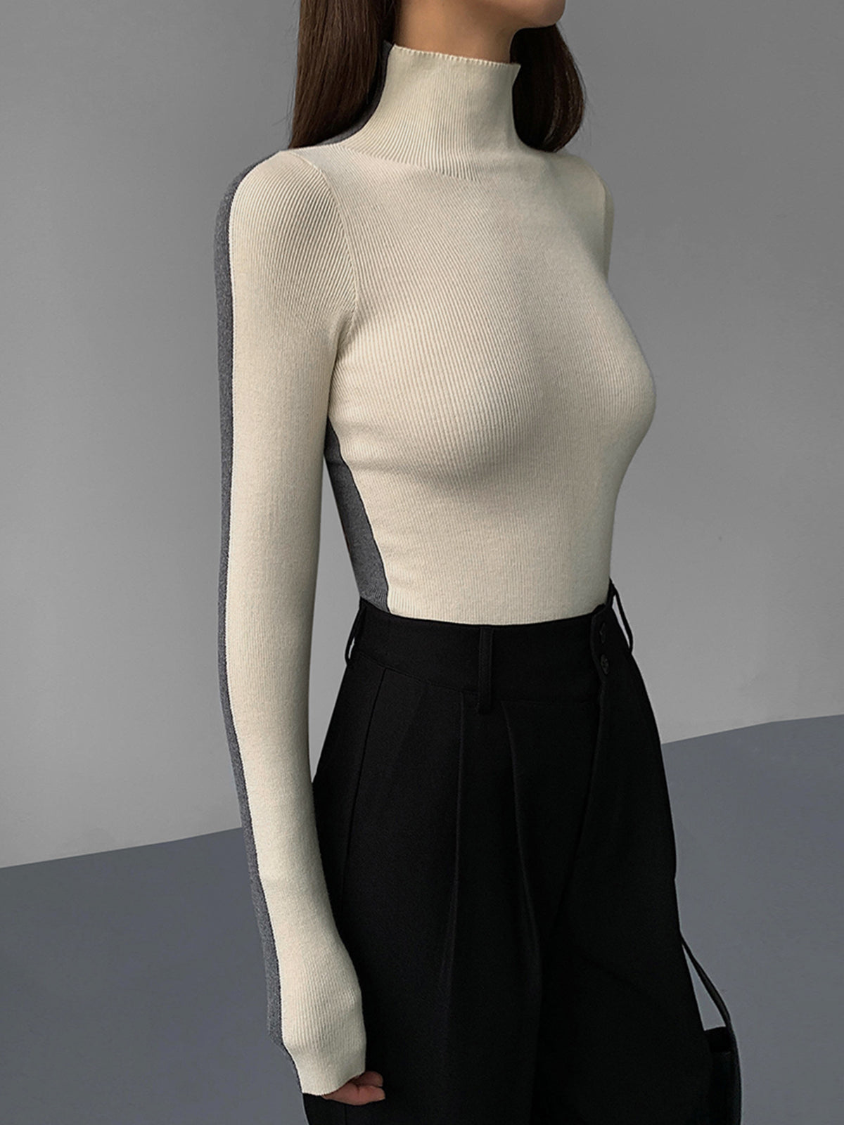 Tessa | Two Tone Long Sleeve Top