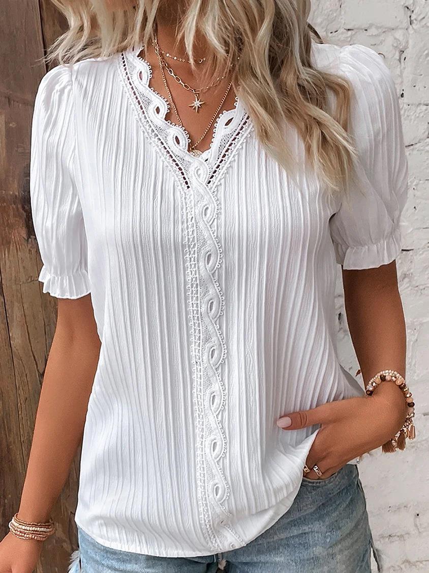 Beverly | Elegant Lace V-Neck Shirt