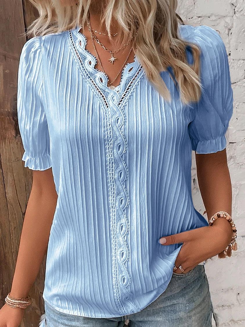 Beverly | Elegant Lace V-Neck Shirt