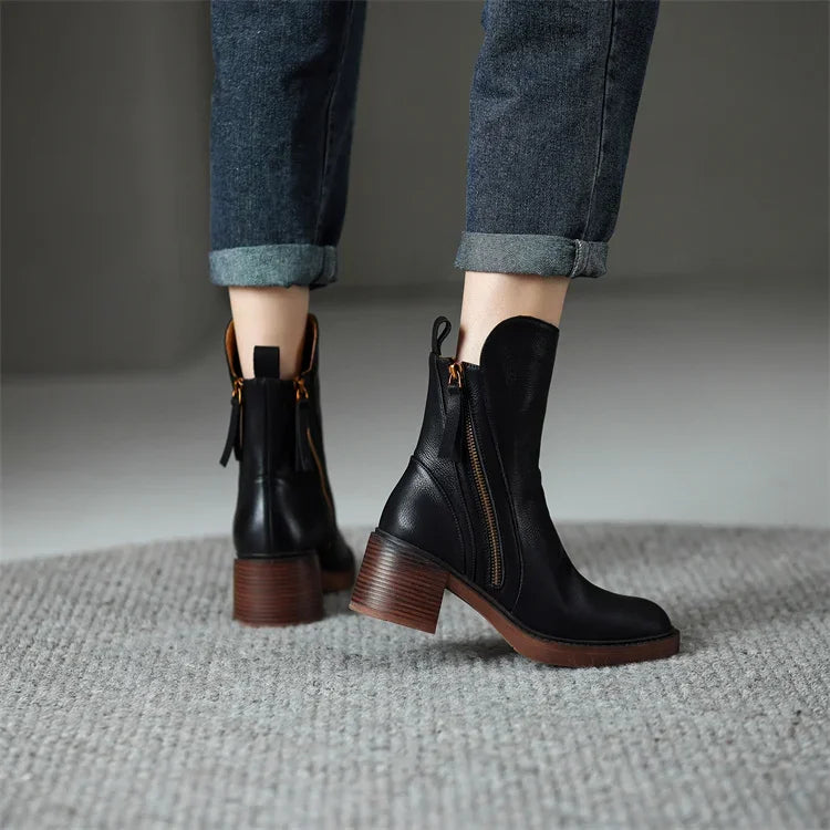 Livia | Leather Ankle Boots
