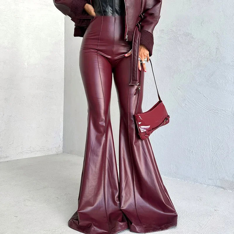 Isabella | Flare Leather Pants