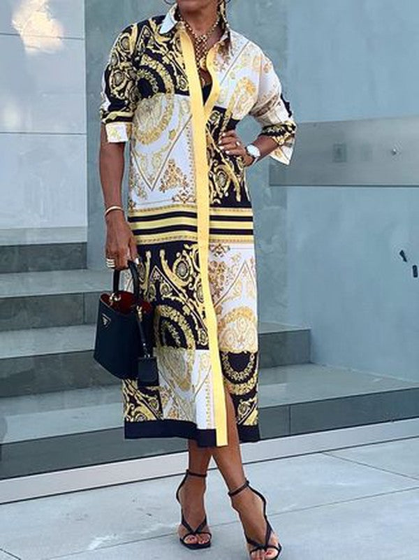 Ione | V-Neck Long Sleeve Maxi Dress