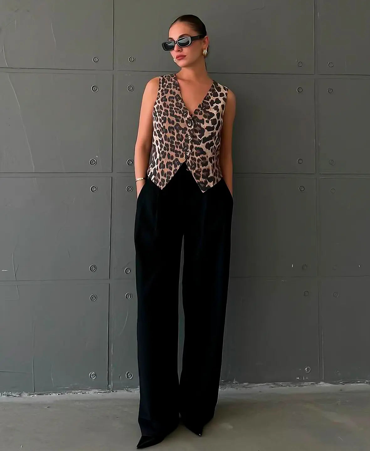 Delphine | Leopard Print Vest