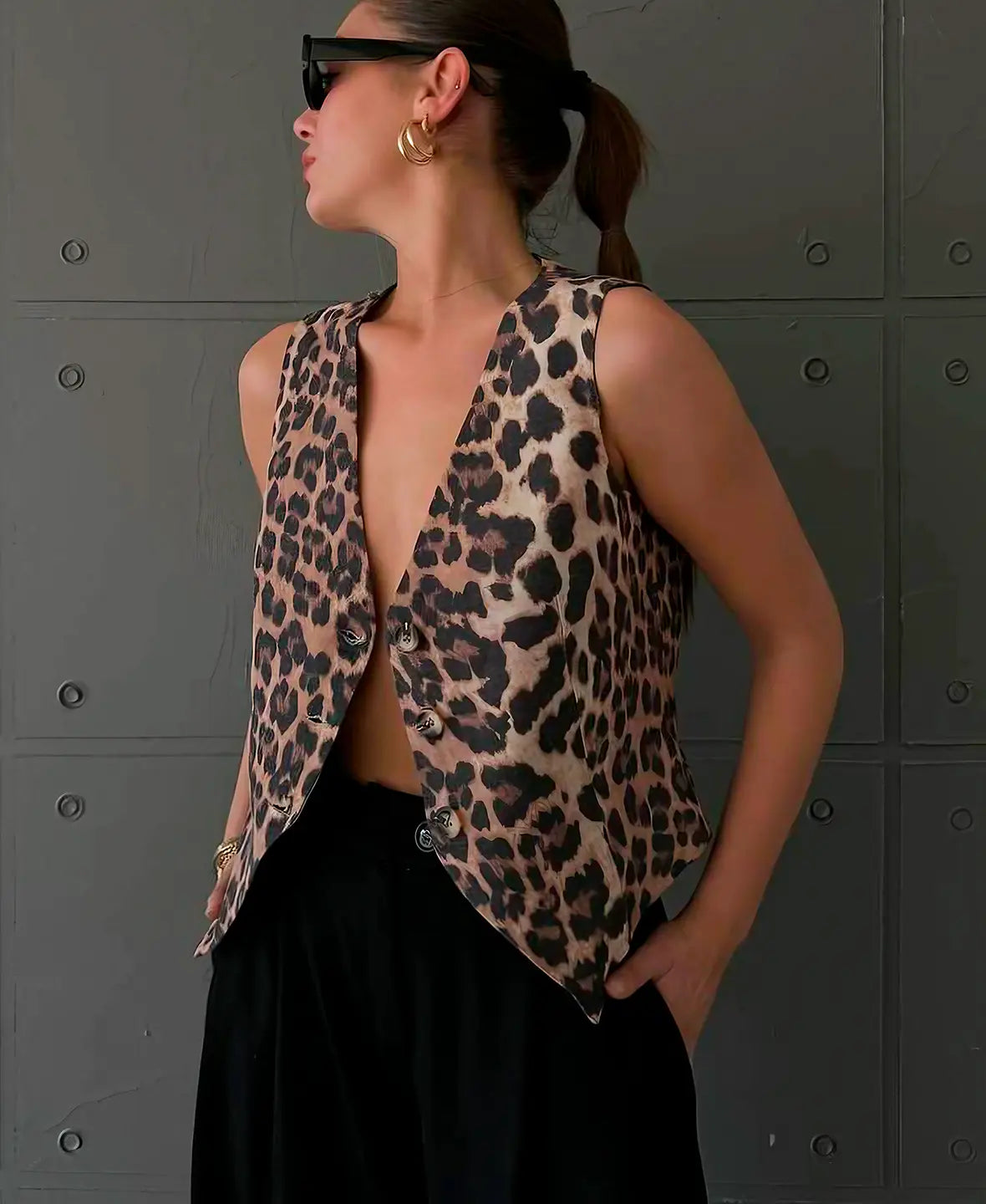 Delphine | Leopard Print Vest