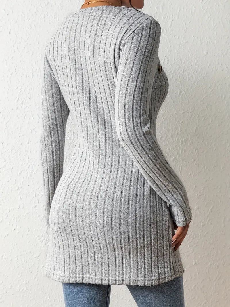Sandra | Luxe Ribbed Button-Up