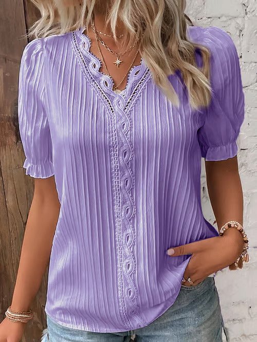 Beverly | Elegant Lace V-Neck Shirt