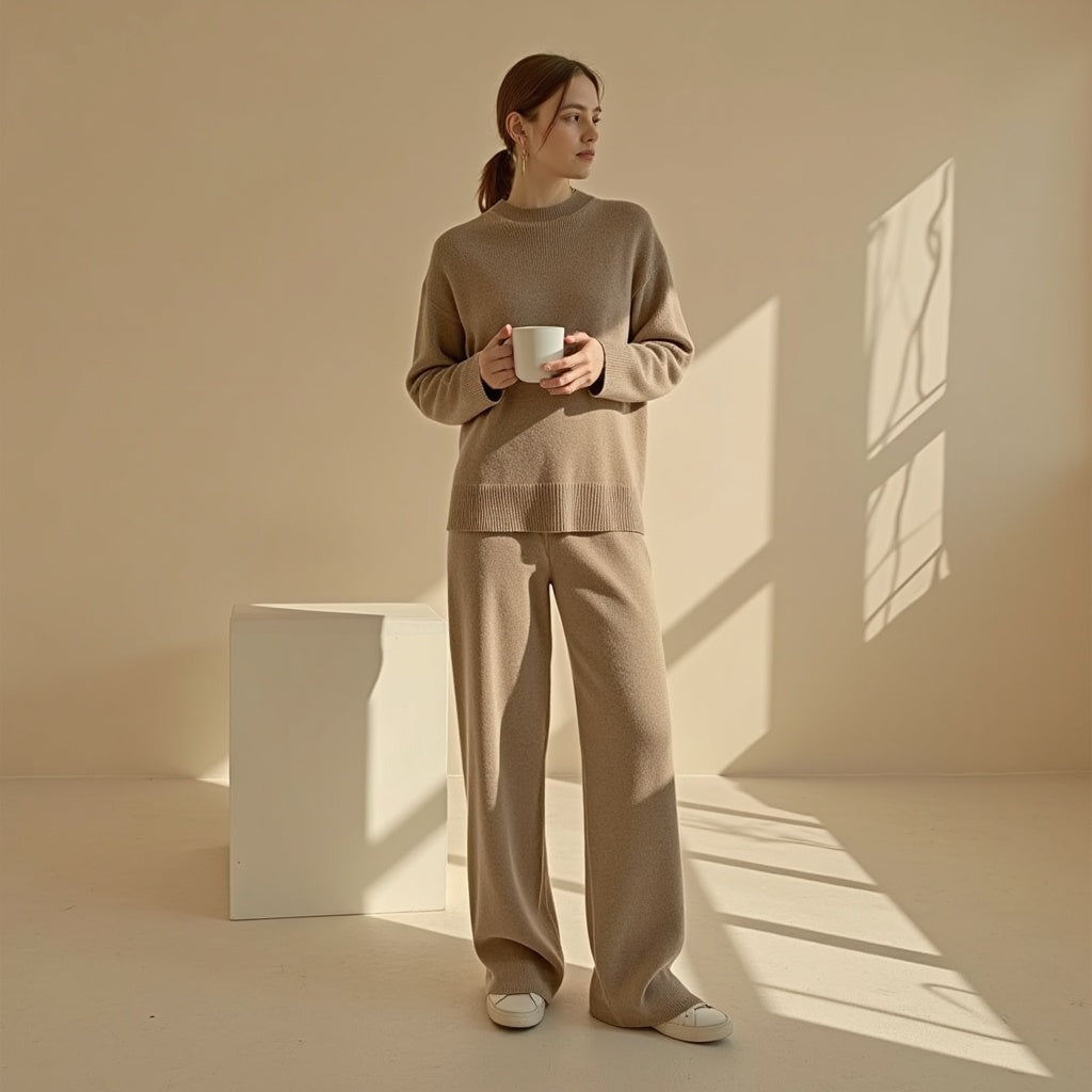 Brigitte | Sweater & Straight Leg Pants Set